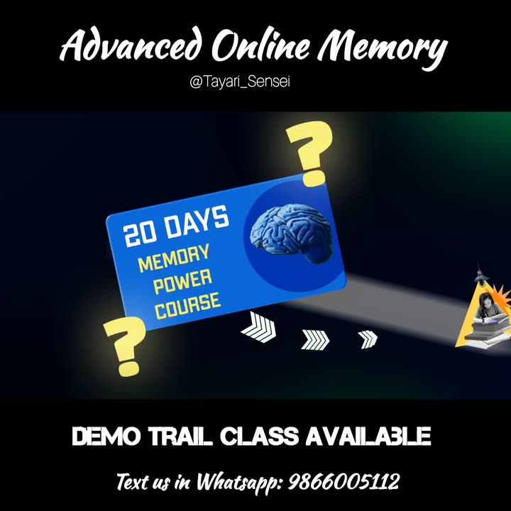 20 Days Memory Course promo card